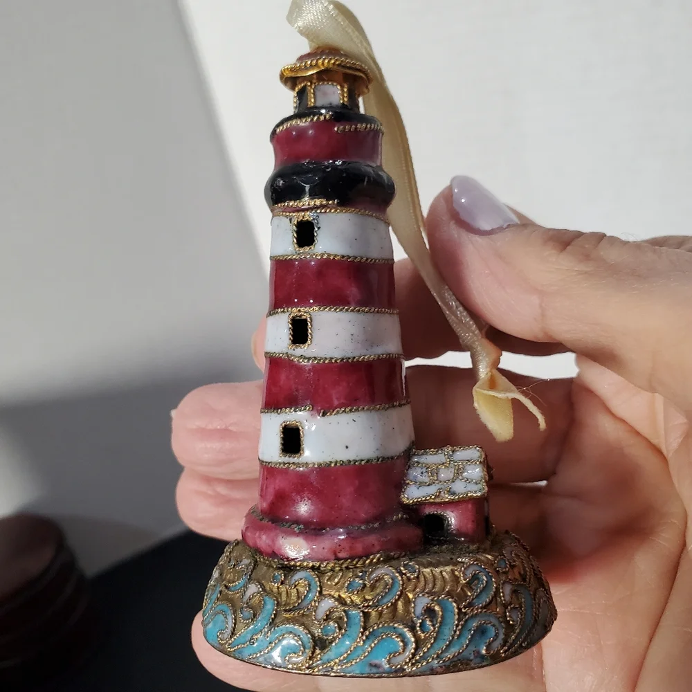 Cloisonne Lighthouse Ornament Beautiful Craftsmanship Christmas